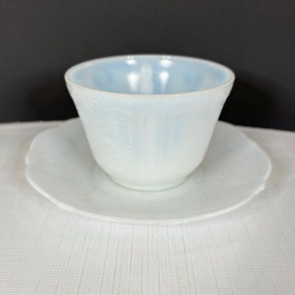 Monax Opalescent American Sweetheart Cup Saucer Vtg Macbeth Evans Replacement - Picture 4 of 5
